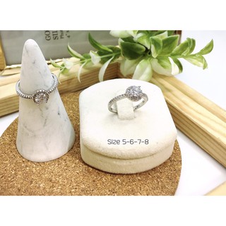 แหวนเพชรรอบนิ้ว ไซส์ 5-6-7-8 ราคา 390฿ #แหวนเพชรรอบนิ้ว #แหวนเพชรcz #czring #แหวนเพชรเม็ดกลม #แหวนเพชร