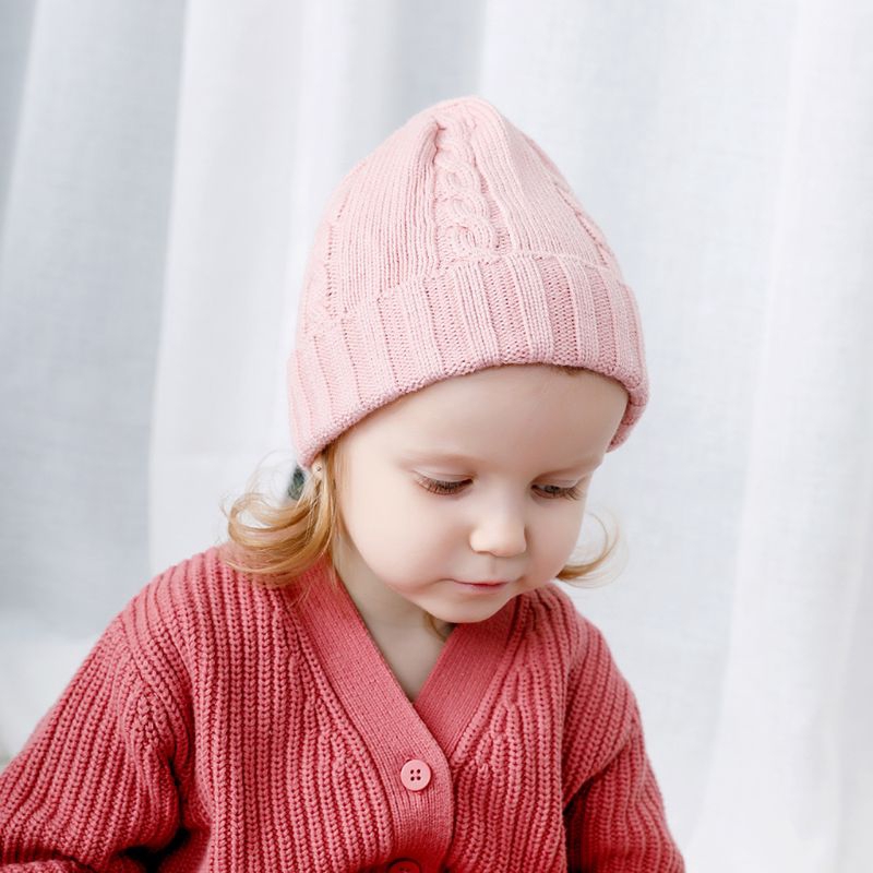 Newborn Baby Girls Cat Ears Knitting Headgear Warm Ear Guard Kid Hat Cap Bandage