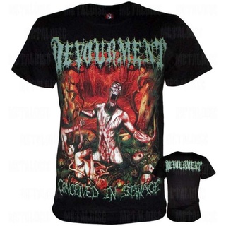 เสื้อยืดผ้าฝ้าย 100% พิมพ์ลาย Devourment Rock Band สําหรับผู้ชายขนาด Xs-4Xl