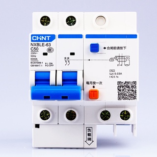 Chint เบรกเกอร์วงจร ป้องกันการรั่วไหล NXBLE-63 NXBLE-32 2P 6A 10A 16A 20A 25A 32A 40A 50A 63A 230V 50 RCBO