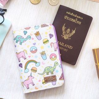 KEPT Passport Case ซองใส่พาสปอร์ตลาย Unidino (cute purple)