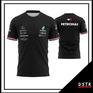 เสื้อกีฬาแขนสั้น ลายทีม Kaos Jersey F1 Formula One Team Mercedes 2022 สีดํา ไซซ์ XS-6XL