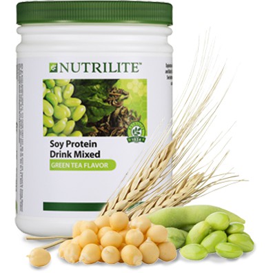 NUTRILITE Soy Protein Drink Mix Green Tea Flavor (450g) โปรตีนธัญพืชรสชาเขียว