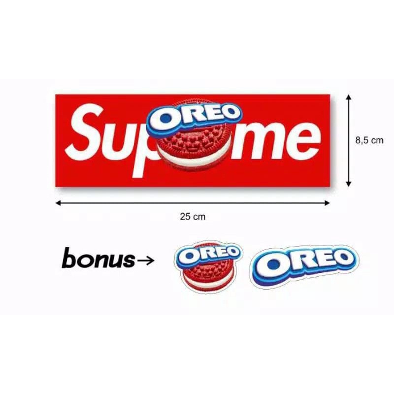 สติ๊กเกอร์พิมพ์ Supreme Oreo uk lbr 10cm x P25cm