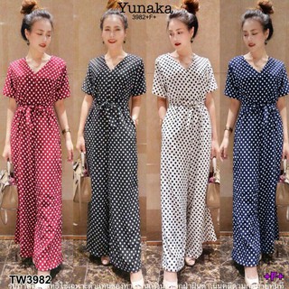 จั้มสูทแขนสั้น ขายาว งานผ้าซาร่าลายจุด Polka dot สุดคูล