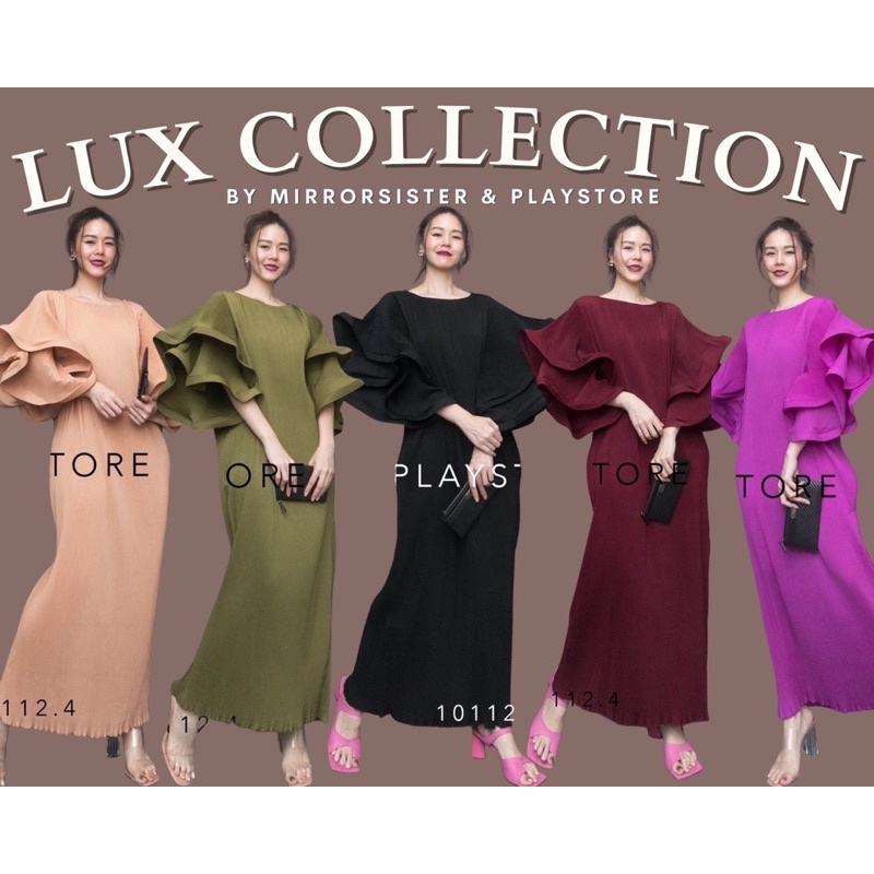 Mirrorsister’s Doshy Double Whirl Pleated Maxidress #10112.4 เดรสพลีทไปงาน