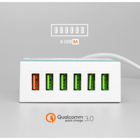 ลดราคา Lumira (ราคาพิเศษ) New Qualcomm 3.0 6 Ports USB CHARGER #ค้นหาเพิ่มเติม ปลั๊กแปลง กล่องใส่ฮาร์ดดิสก์ VGA Support GLINK Display Port