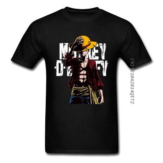 เสื้อยืดโอเวอร์ไซส์Lyzh เสื้อยืดลําลอง แขนสั้น คอกลม ลายยูนิคอร์น One Piece Luffy น่ารัก สไตล์สตรีท สําหรับผู้ชายS-4XL