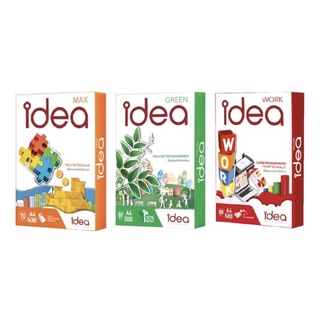 Idea กระดาษถ่ายเอกสาร 70 แกรม และ 80 แกรม A4 จำนวน 1 รีม (Idea Green, Idea Max, Idea Work)