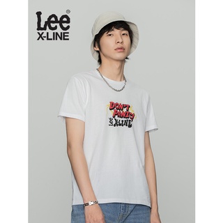 2022 ใหม่ Lee XLINE ฤดูใบไม้ผลิและฤดูร้อนผลิตภัณฑ์ใหม่รุ่นมาตรฐานหลายสีรอบคอพิมพ์เสื้อยืดแขนสั้นผู้ชาย LMT0000484LE