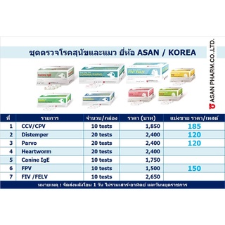 Asan Easy Test ชุดตรวจโรค  หมา แมว