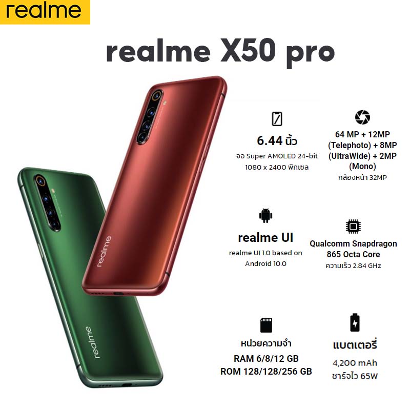 Realme X50 Pro รุ่น 5G(12+256GB)(By Shopee  SuperTphone1234)