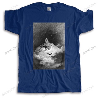 [S-5XL] เสื้อยืดคอกลม แขนสั้น พิมพ์ลาย Gustave Dore 1883 Illustration Edgar Allan Poe &amp; สําหรับผู้ชาย#39; The Raven &amp;#39