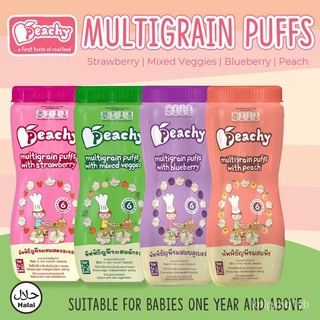 Peachy Baby Food ขนมเด็กพีชชี่ Multigrain Puffs พัพฟ์ธัญพืชสำหรับเด็ก 1 ขวบขึ้นไป