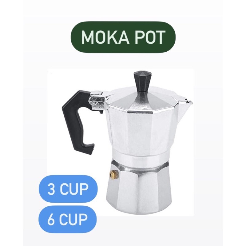 MOKA POT 3 / 6 CUP 520.-!!