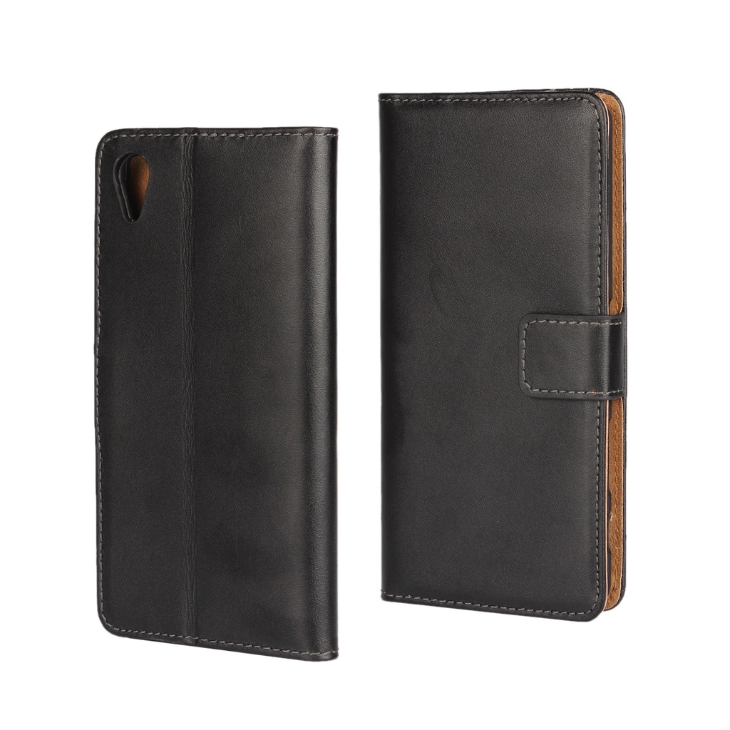 Custodia A Portafoglio Con Supporto E Magnete Per Sony Xperia XA2 Plus, Pelle PU Nera