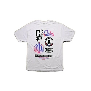 เสื้อยืดสีขาวเสื้อยืด พิมพ์ลาย Crooks &amp; Castles With Pride สําหรับผู้ชาย ไซซ์ XLS-4XL