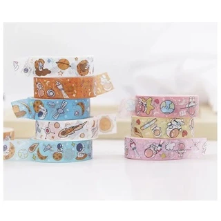 เทปตกแต่ง 1-4 ม้วน แม่มด หมี แมว นักบินอวกาศ วาชิเทป Washi tape DIY ตกแต่ง สติ๊กเกอร์ เทป อุปกรณ์การเรียน เครื่องเขียน