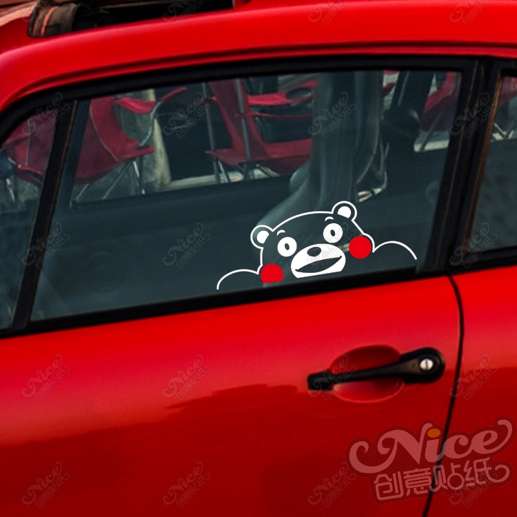 รถจักรยานยนต์ KUMAMON Lying Window รุ่น KUMAMON รถประตูดัดแปลง GK5 Civic Accord Yize สติกเกอร์ตกแต่งหน้าต่าง