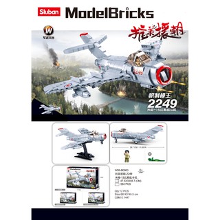 ProudNada Toys ตัวต่อ เครื่องบิน ทหาร 2249 (กล่องใหญ่สุดคุ้ม) Sluban ModelBricks 583 PCS M38-B0983