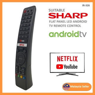 Gb326wjsa รีโมตคอนโทรลทีวี แบบเปลี่ยน สําหรับ Sharp Youtube Netflix Android GB-326 4T-C60AL1X 4T-C60CK1X 2T-C32BG1X 2TC42BG1X 2T-C50BG1X LC45LE580X LC50LE580X LC60LE580X