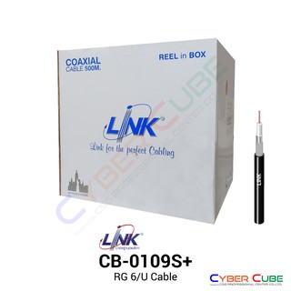 LINK CB-0109S+ RG 6/U INDOOR COAXIAL CABLE, 96% Shield, BLACK Jacket, STANDARD+, 500 M./Reel in Bx.