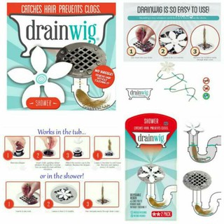 ที่ดักเส้นผมในท่อระบายน้ำ ดักจับเส้นผม Drainwig - โซ่ดักผม - ที่ดักจับเส้นผม - ท่อตัน - โซ่ดักเส้นผม (แพ็ค 2 ชิ้น) T0177