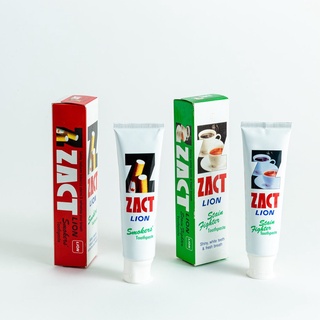 ZACT ยาสีฟัน ขจัดคราบ แซคท์ สูตรสำหรับผู้สูบบุหรี่ แดง / สูตรสำหรับผู้ดื่มชา และกาแฟ เขียว