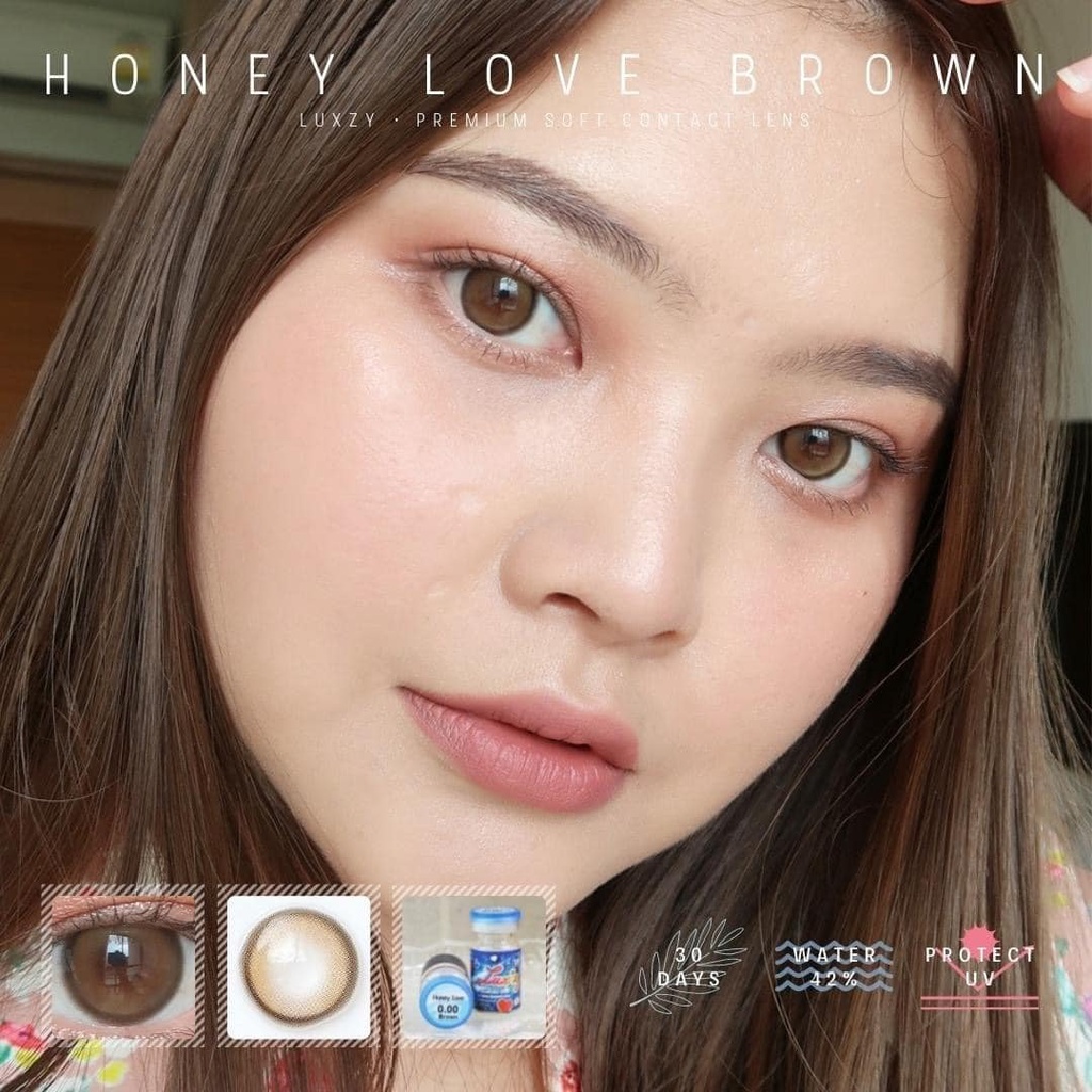 🔥คอนแทคเลนส์✨ขนาดกลาง✨ Honey Love (Luxzylens)
