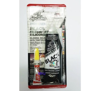 Sparko กาวดำ กาวปะเก็นสีดำ กาวปะเก็นดำ BLACK RTV HI-TEMP SILICONEขนาด85 กรัม