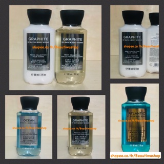 Bath And Body Works Mens  2 in 1 Body &amp; Hair Wash Travel size 88 ml. ครีมอาบน้ำ และสระผมได้ด้วย กลิ่นหอมสะอาด สดชื่น