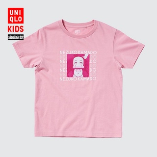 พร้อมส่ง Uniqlo เสื้อยืดแขนสั้น พิมพ์ลายมังงะ ดาบพิฆาตอสูร สําหรับเด็กผู้ชาย และเด็กผู้หญิง441502