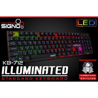 SIGNO Keyboard รุ่น KB-712 Illuminated LED Light 3 Mode/คีย์บอร์ด+เม้าส์ (SIGNO KB-712 GM-112 SUNDAZE)