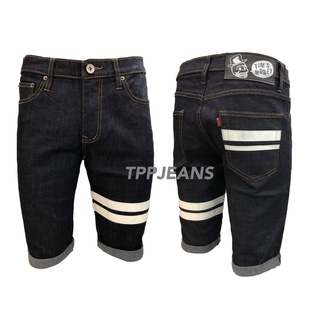 JEANSEXPRESS TM Shorts Denim กางเกงยีนส์ขาสั้นชายสีดำยันส์แถบหนัง เป้าซิป ผ้ายืด สวมใส่สบาย Size 28-36 รับชำระปลายทาง