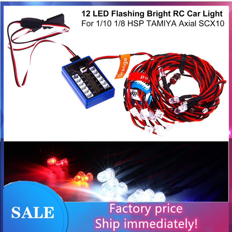 ชุดไฟกระพริบจําลอง LED 12 ดวง สําหรับโมเดลรถบรรทุกบังคับ 1/10 1/8 Drift HSP TAMIYA CC01 4WD