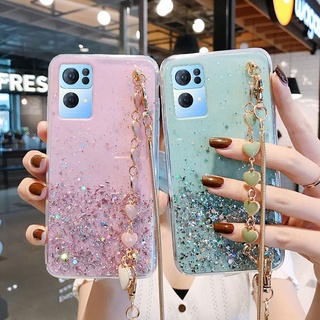 เคสโทรศัพท์ OPPO Reno7 pro 5G กลิตเตอร์เลื่อม ใส ที่จับ เคสนิ่ม OPPO Reno 7 pro เคสพร้อมสายคล้องยาว