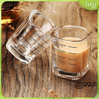 ✿ [ราคาจำกัดเวลา] Shot Glasses Espresso Shot Glass Measuring Cup Heavy for Measurement Kitchen Tool Incremental Measurement 2oz 60ml ✿