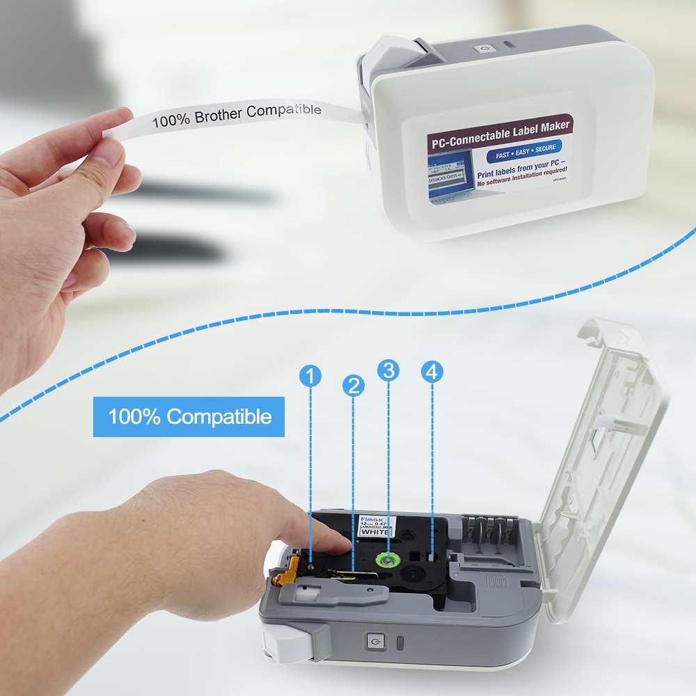 Tze-221 Tze221 9 มม.สําหรับ Brother P-touch เครื่องพิมพ์ฉลาก Tze เทป Tze231 Tze 221 Tz-221 เทปฉลาก - รูปที่ 3