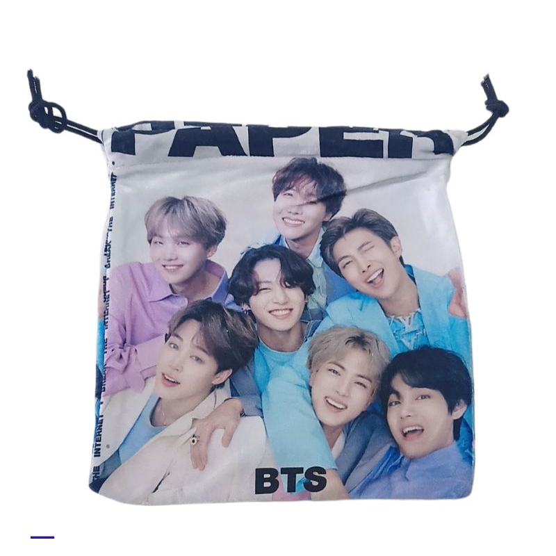 BTS(กระเป๋าผ้าหูรูดของวงbts)