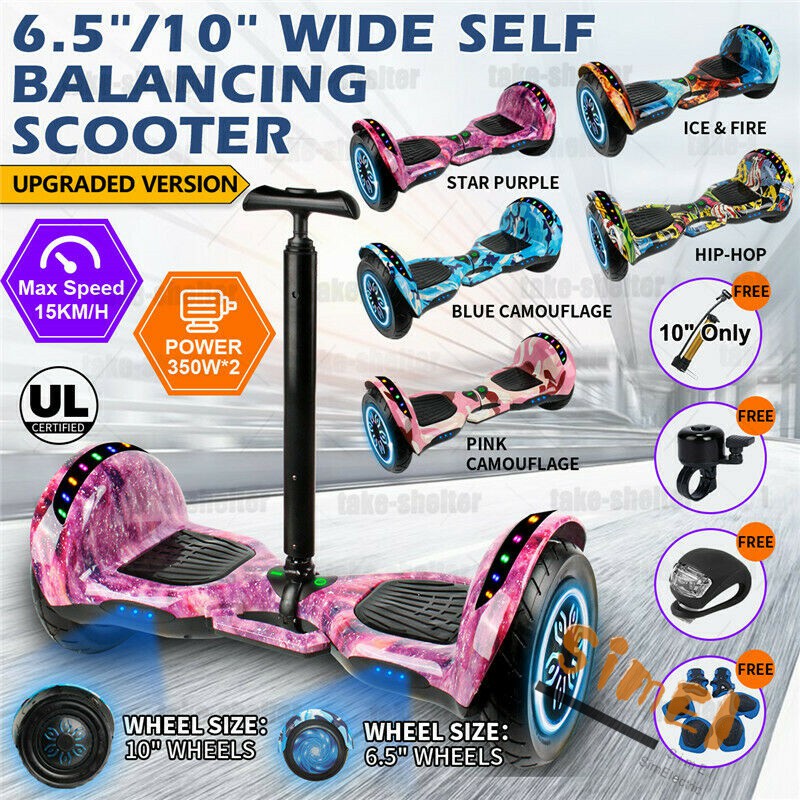 10"/6.5 Hoverboard LED Light Self ผู้ใหญ่สกู๊ตเตอร์ไฟฟ้า skuter Hover board สองล้อไฟฟ้ายืน