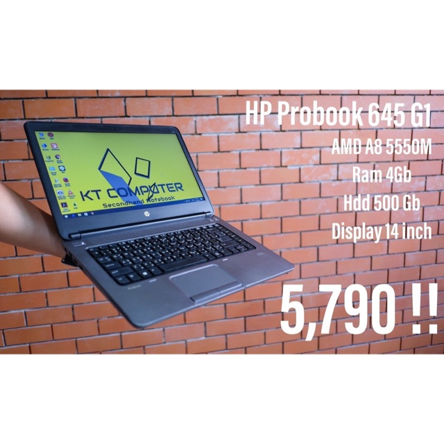 HP Probook645 G1 CPU➡️AMD A8/Ram 4 GB/HDD 500 GB/จอ14"/มีกล้องหน้า