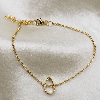 Teardrop Bracelet, 18K Gold Plated Sterling Silver Bracelet B0011 | เงินแท้ 925 ชุบทองเเท้ 18 กะรัต