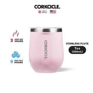 CORKCICLE แก้วสแตนเลสสูญญากาศ 3 ชั้น เก็บความเย็น 9 ชม. เก็บความร้อน 3 ชม. 355ML (12OZ) STEMLESS ROSE QUARTZ