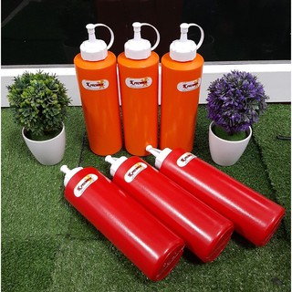 ขวดซอสมะเขือเทศ ซอสพริก 24 ออนซ์ มีจุกปิด 9503 ขนาด 6.9X25 ซม. ปริมาตร 720 ml คละสี ( แพ็ค 6 )