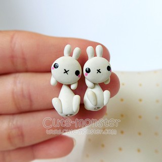 ต่างหู กระต่าย สีขาว White rabbit Earrings