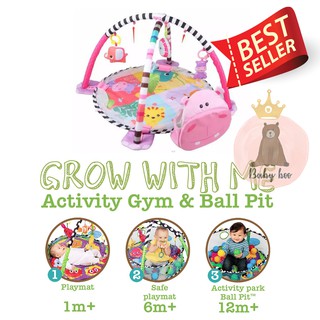Play gym เพลยิมฮิปโป เสริมพัฒนาการ 3 ต่อ นอนเล่น นั่งเล่น หรือกั้นเป็นบ่อบอลได้ พร้อมลูกบอล 30 ลูก