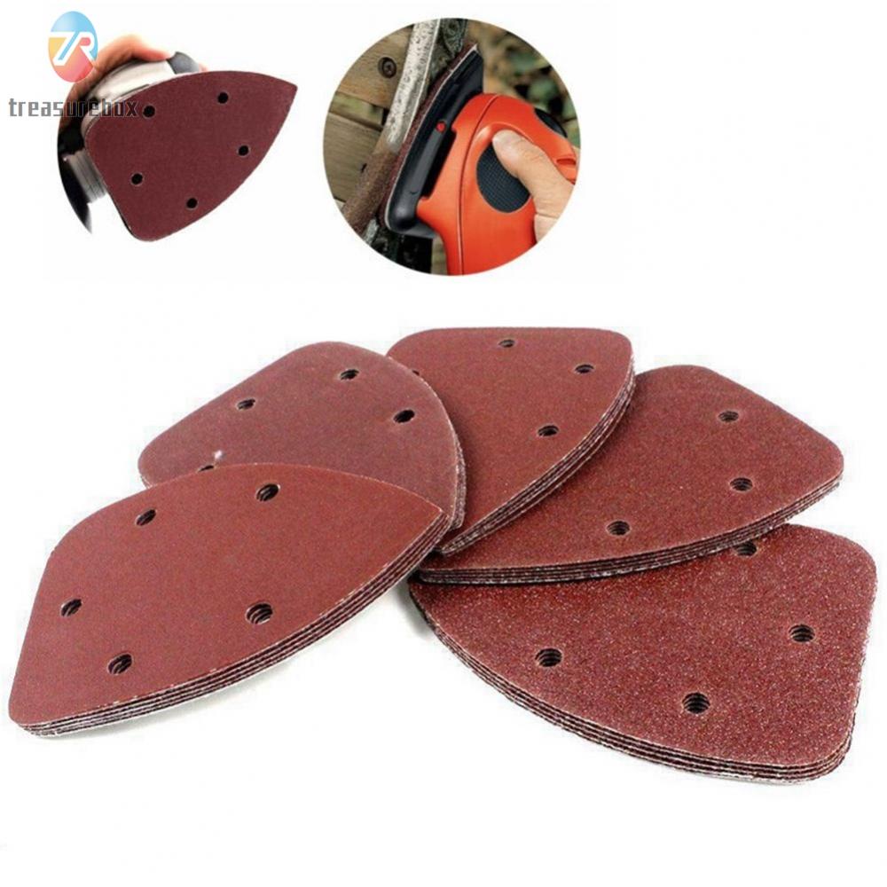 ⭐  BIG DISCOUNTS⭐ 10pcs triangle sanding sheets140*90mm 5 Holes Sandpaper Triangle Sand Discs Pads Power Polishing Tool