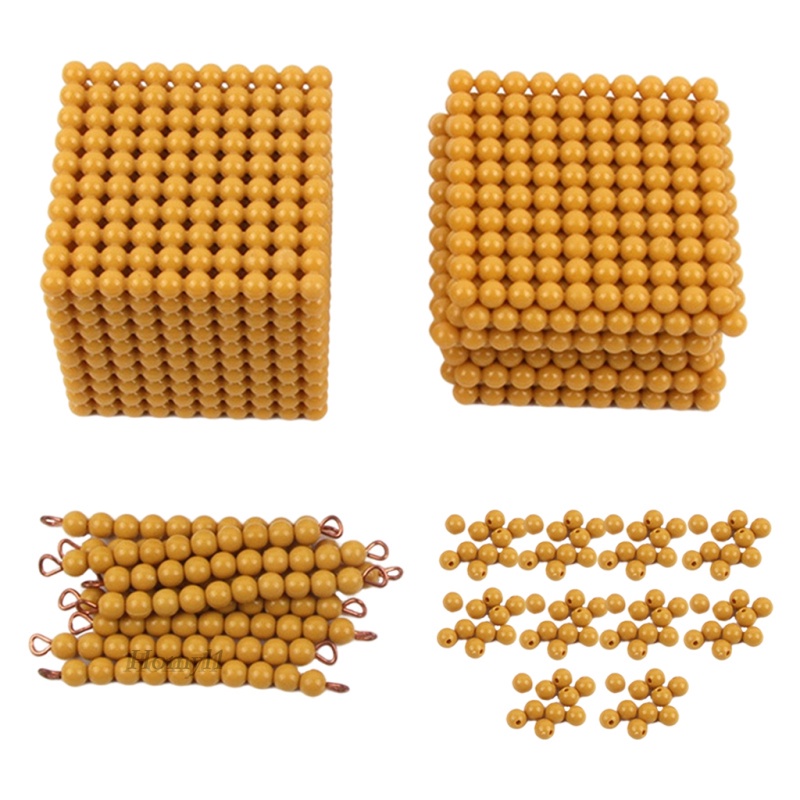 [HOMYL1] ของเล่นลูกปัดคณิตศาสตร์ Montessori สีทอง สําหรับเด็กอายุ 3-7 ปี
