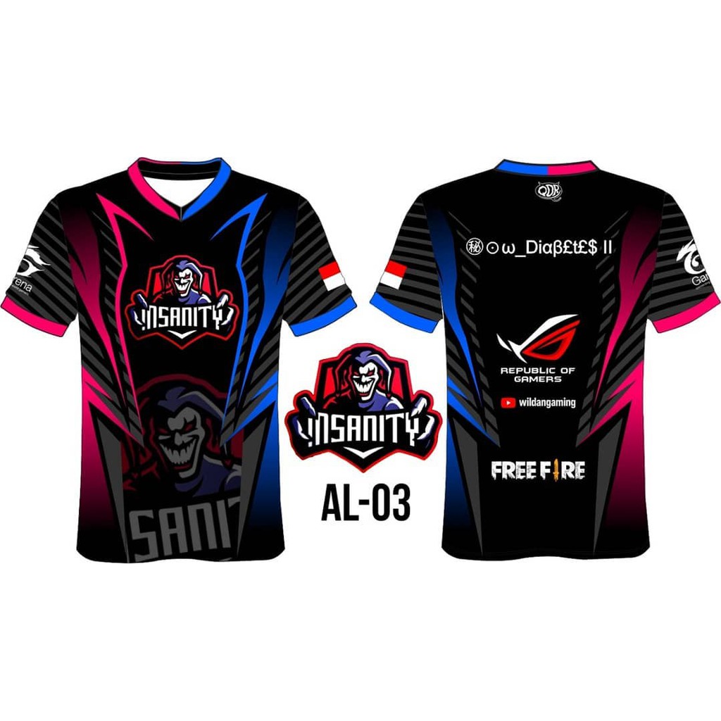 RRQ ESPORT ฟรี FIRE GAMING JERSEY การออกแบบที่กําหนดเองสามารถใช้ของคุณเป็นเจ้าของชื่อและโลโก้
