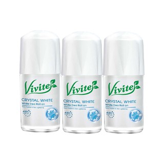 ✨ขายดี✨ วีไวต์ คริสตัลไวท์ โรลออน ขนาด 25 มล. แพ็ค 3 ขวด Vivite Roll-on Crystal White (Blue) 25 ml x 3